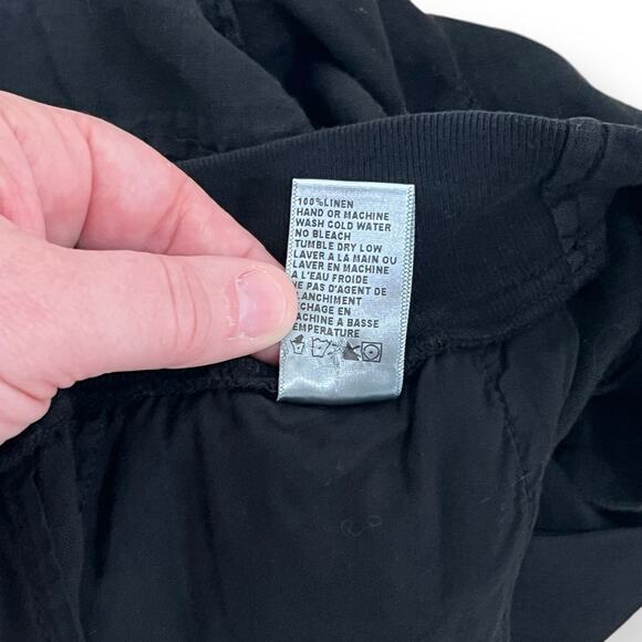 James Perse Women’s Size 28 Black Ribbed Waist 100% Linen Shorts WIN4110 - Picture 7 of 11